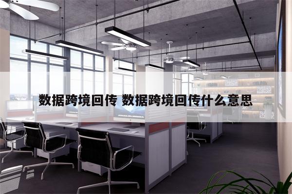 数据跨境回传 数据跨境回传什么意思