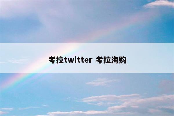 考拉twitter 考拉海购
