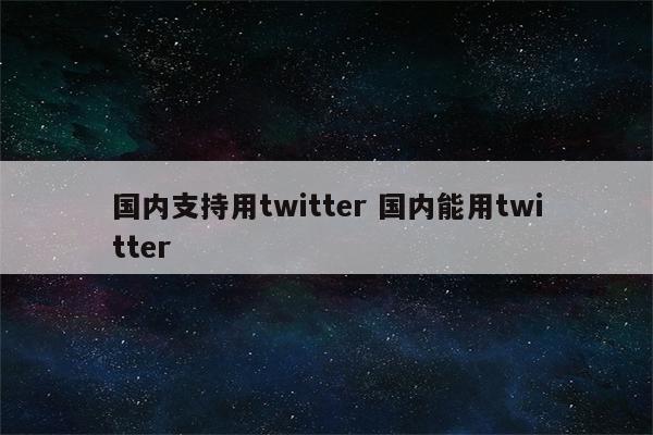 国内支持用twitter 国内能用twitter