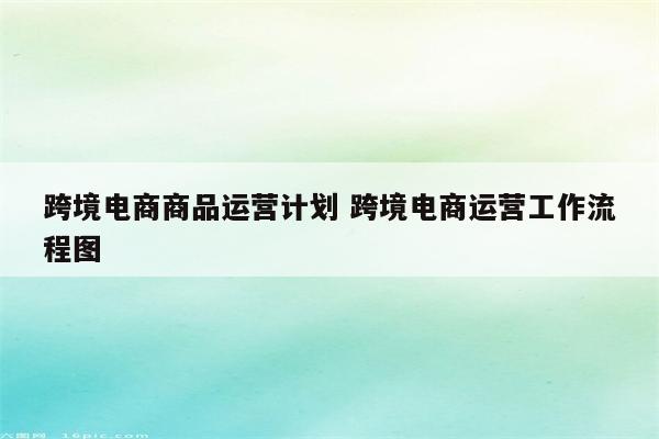 跨境电商商品运营计划 跨境电商运营工作流程图