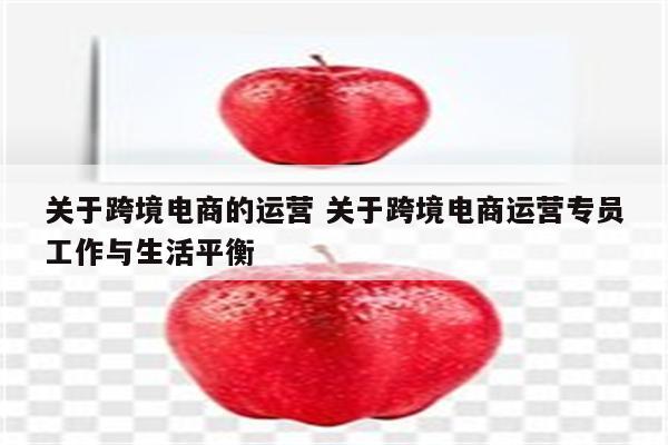 关于跨境电商的运营 关于跨境电商运营专员工作与生活平衡