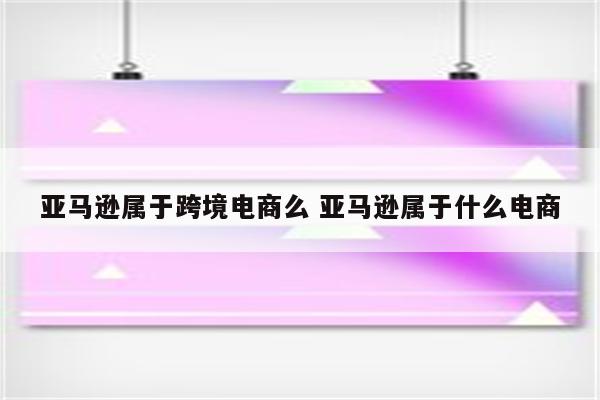 亚马逊属于跨境电商么 亚马逊属于什么电商