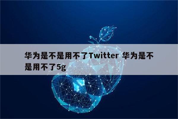 华为是不是用不了Twitter 华为是不是用不了5g