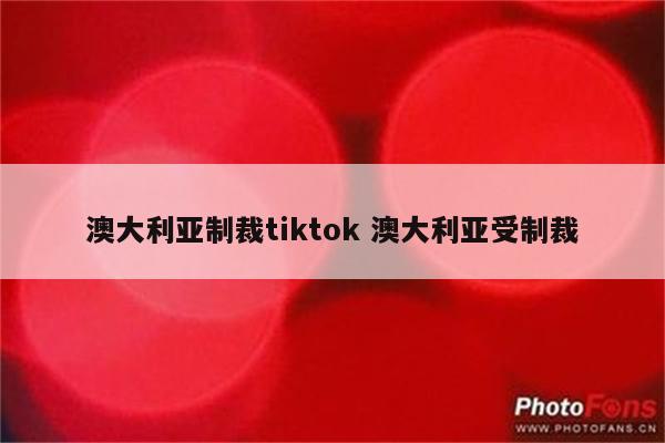 澳大利亚制裁tiktok 澳大利亚受制裁