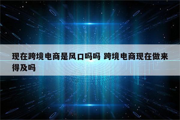 现在跨境电商是风口吗吗 跨境电商现在做来得及吗