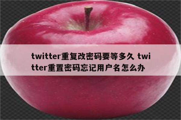 twitter重复改密码要等多久 twitter重置密码忘记用户名怎么办