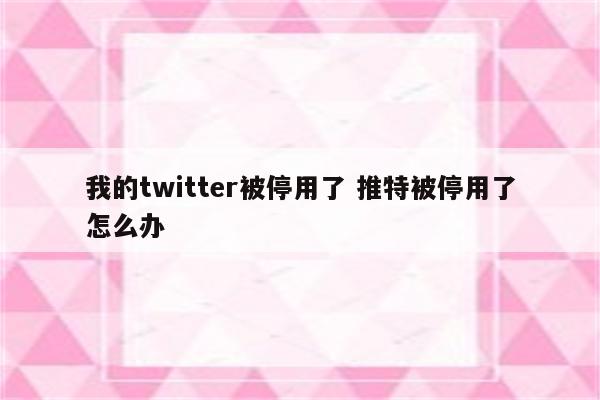 我的twitter被停用了 推特被停用了怎么办