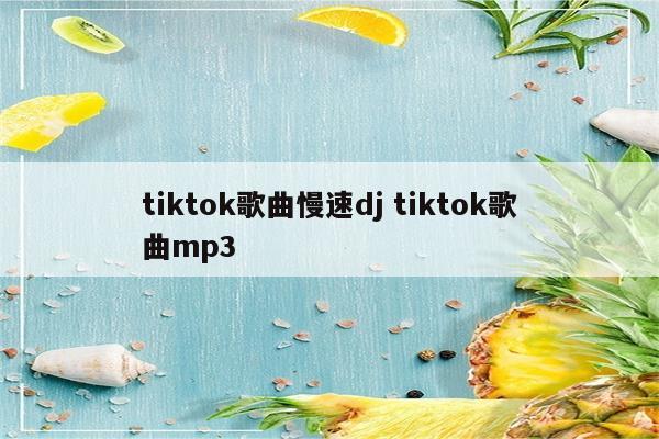 tiktok歌曲慢速dj tiktok歌曲mp3
