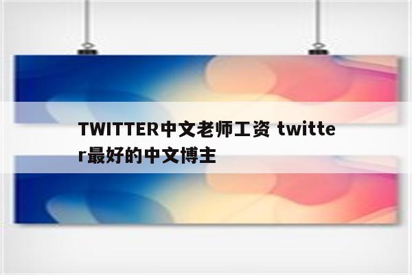 TWITTER中文老师工资 twitter最好的中文博主