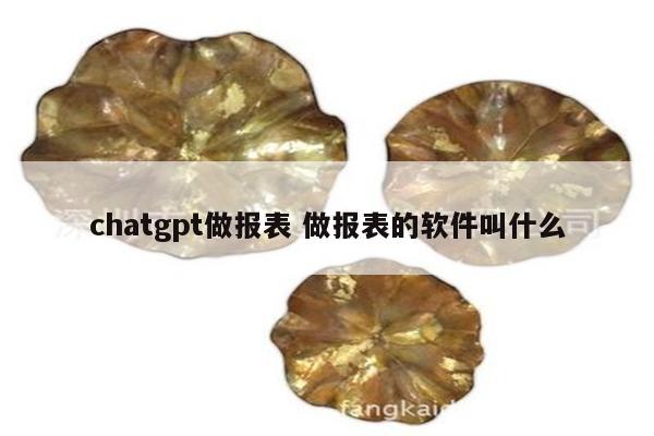 chatgpt做报表 做报表的软件叫什么