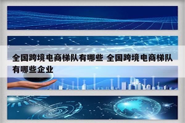 全国跨境电商梯队有哪些 全国跨境电商梯队有哪些企业