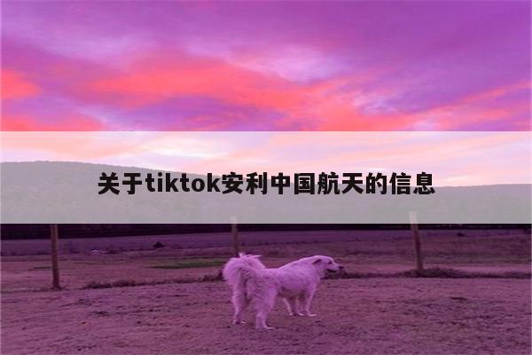 关于tiktok安利中国航天的信息