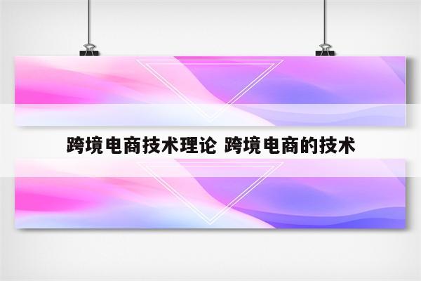 跨境电商技术理论 跨境电商的技术