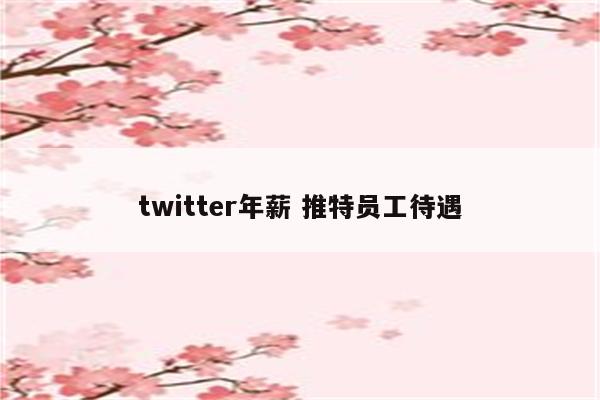 twitter年薪 推特员工待遇