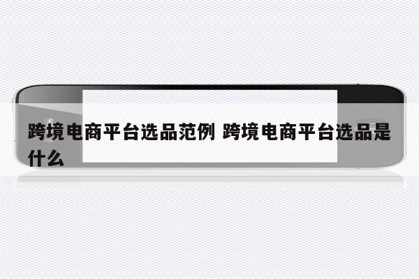 跨境电商平台选品范例 跨境电商平台选品是什么