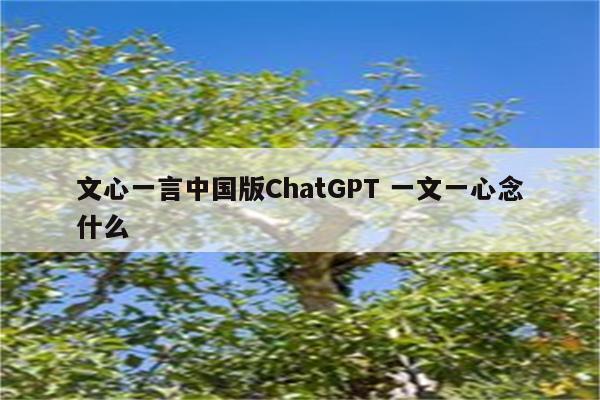 文心一言中国版ChatGPT 一文一心念什么