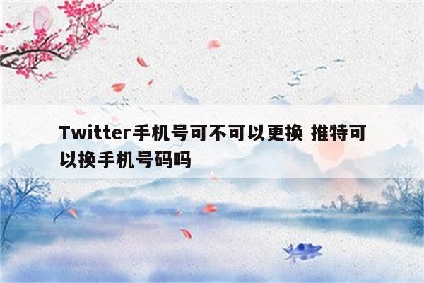 Twitter手机号可不可以更换 推特可以换手机号码吗