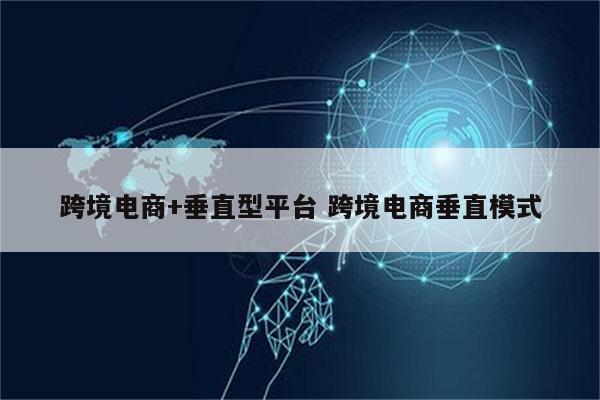 跨境电商+垂直型平台 跨境电商垂直模式