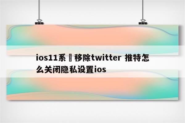 ios11系統移除twitter 推特怎么关闭隐私设置ios
