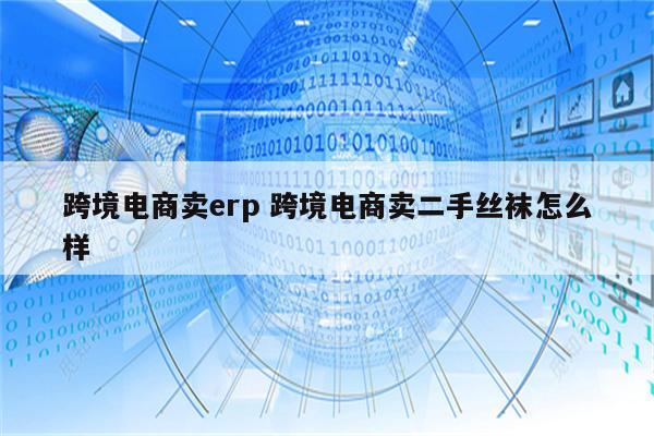 跨境电商卖erp 跨境电商卖二手丝袜怎么样