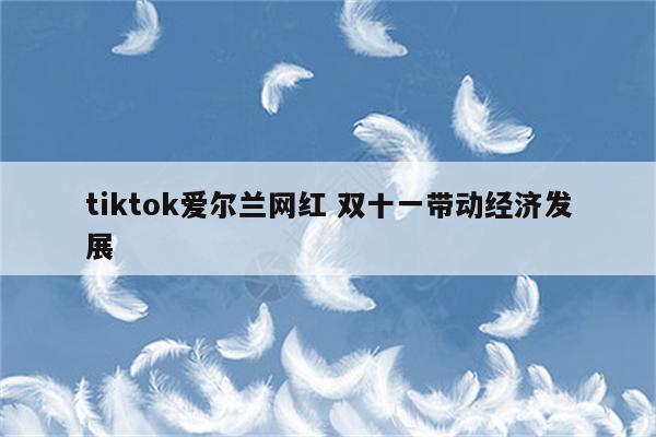 tiktok爱尔兰网红 双十一带动经济发展