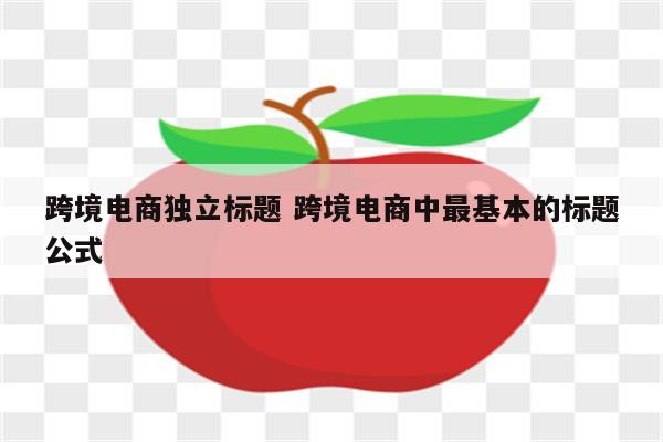 跨境电商独立标题 跨境电商中最基本的标题公式