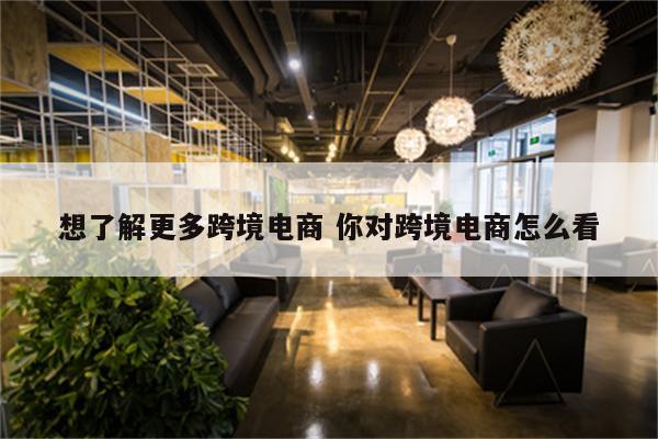 想了解更多跨境电商 你对跨境电商怎么看