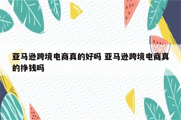 亚马逊跨境电商真的好吗 亚马逊跨境电商真的挣钱吗