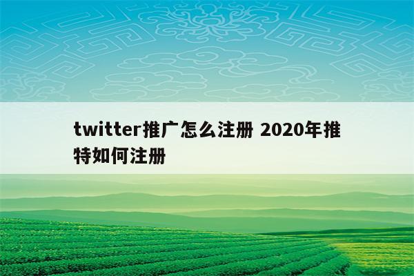 twitter推广怎么注册 2020年推特如何注册