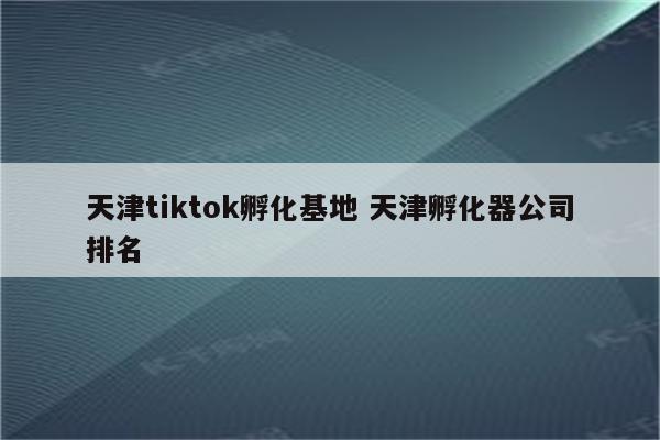 详细阅读:天津tiktok孵化基地 天津孵化器公司排名 天津tiktok孵化基地 天津孵化器公司排名