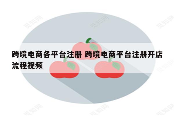 跨境电商各平台注册 跨境电商平台注册开店流程视频