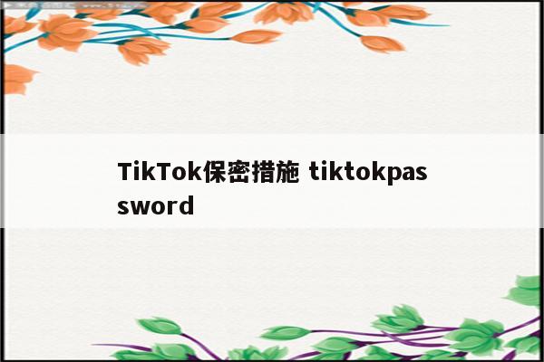 TikTok保密措施 tiktokpassword