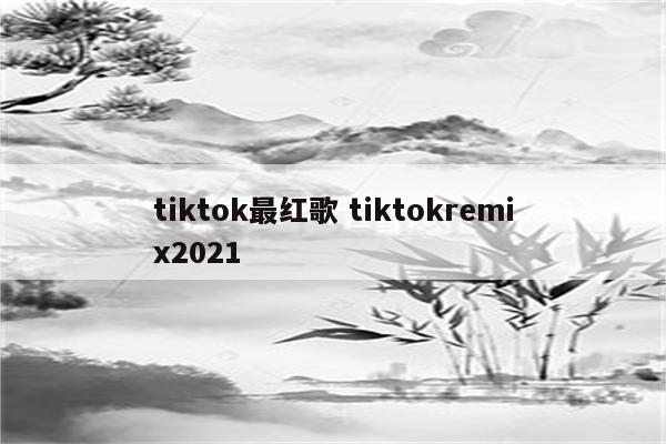 tiktok最红歌 tiktokremix2021