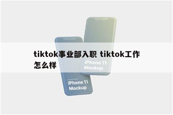 tiktok事业部入职 tiktok工作怎么样