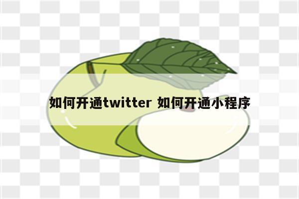 如何开通twitter 如何开通小程序