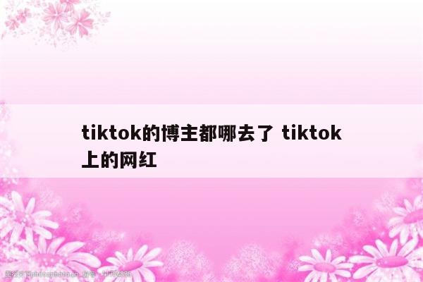 tiktok的博主都哪去了 tiktok上的网红