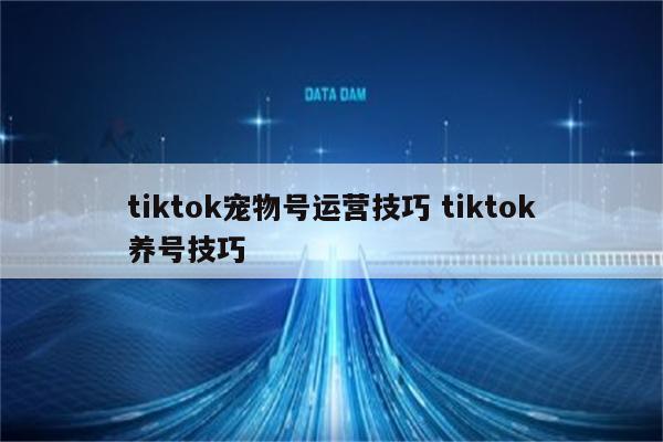 tiktok宠物号运营技巧 tiktok养号技巧