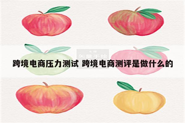跨境电商压力测试 跨境电商测评是做什么的