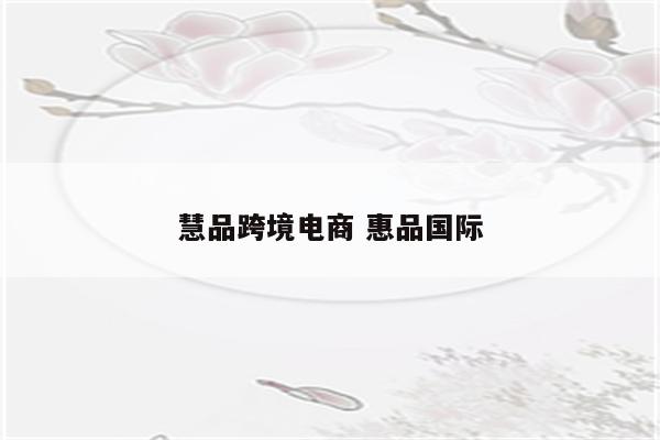 慧品跨境电商 惠品国际