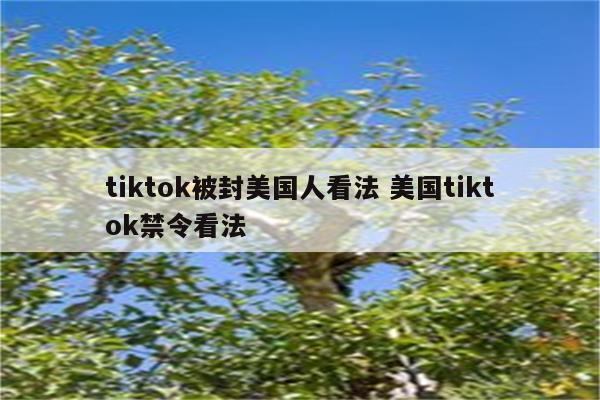 tiktok被封美国人看法 美国tiktok禁令看法
