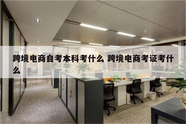 跨境电商自考本科考什么 跨境电商考证考什么