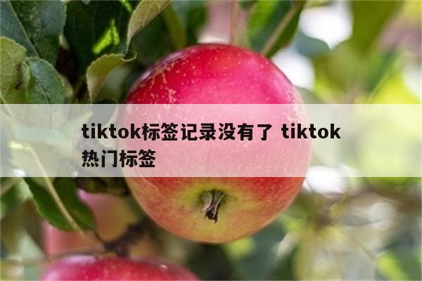 tiktok标签记录没有了 tiktok热门标签