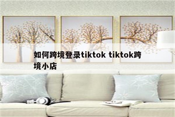 如何跨境登录tiktok tiktok跨境小店