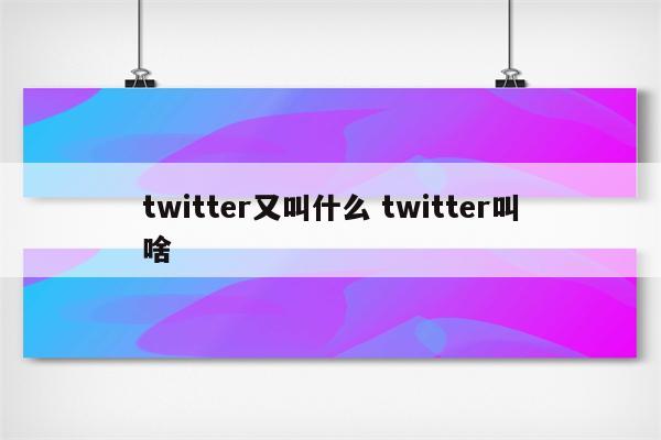 twitter又叫什么 twitter叫啥