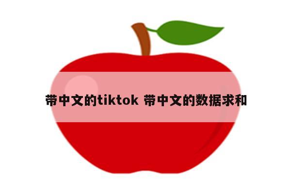 带中文的tiktok 带中文的数据求和