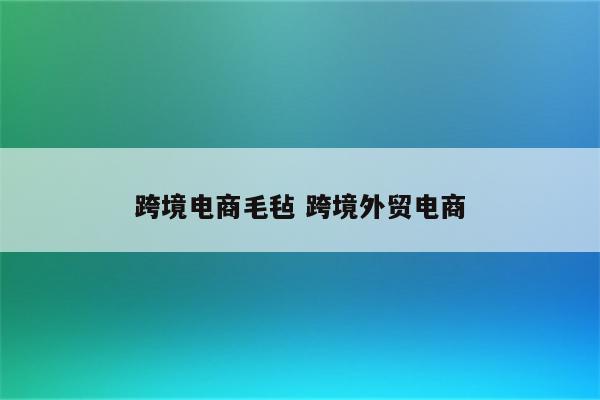跨境电商毛毡 跨境外贸电商