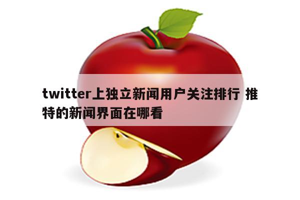 twitter上独立新闻用户关注排行 推特的新闻界面在哪看