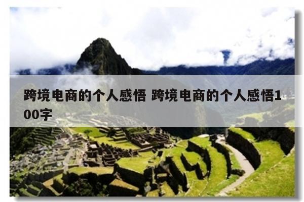 跨境电商的个人感悟 跨境电商的个人感悟100字