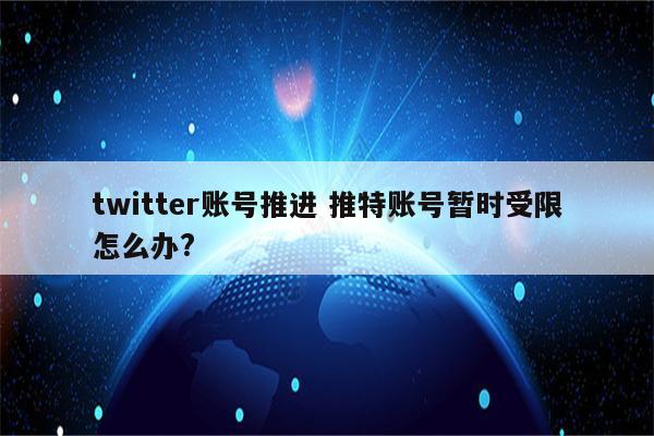 twitter账号推进 推特账号暂时受限怎么办?