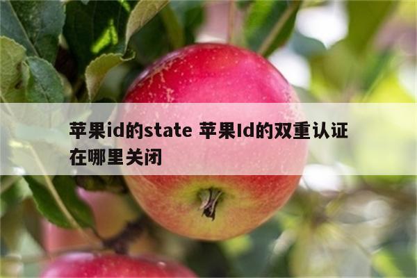 苹果id的state 苹果Id的双重认证在哪里关闭
